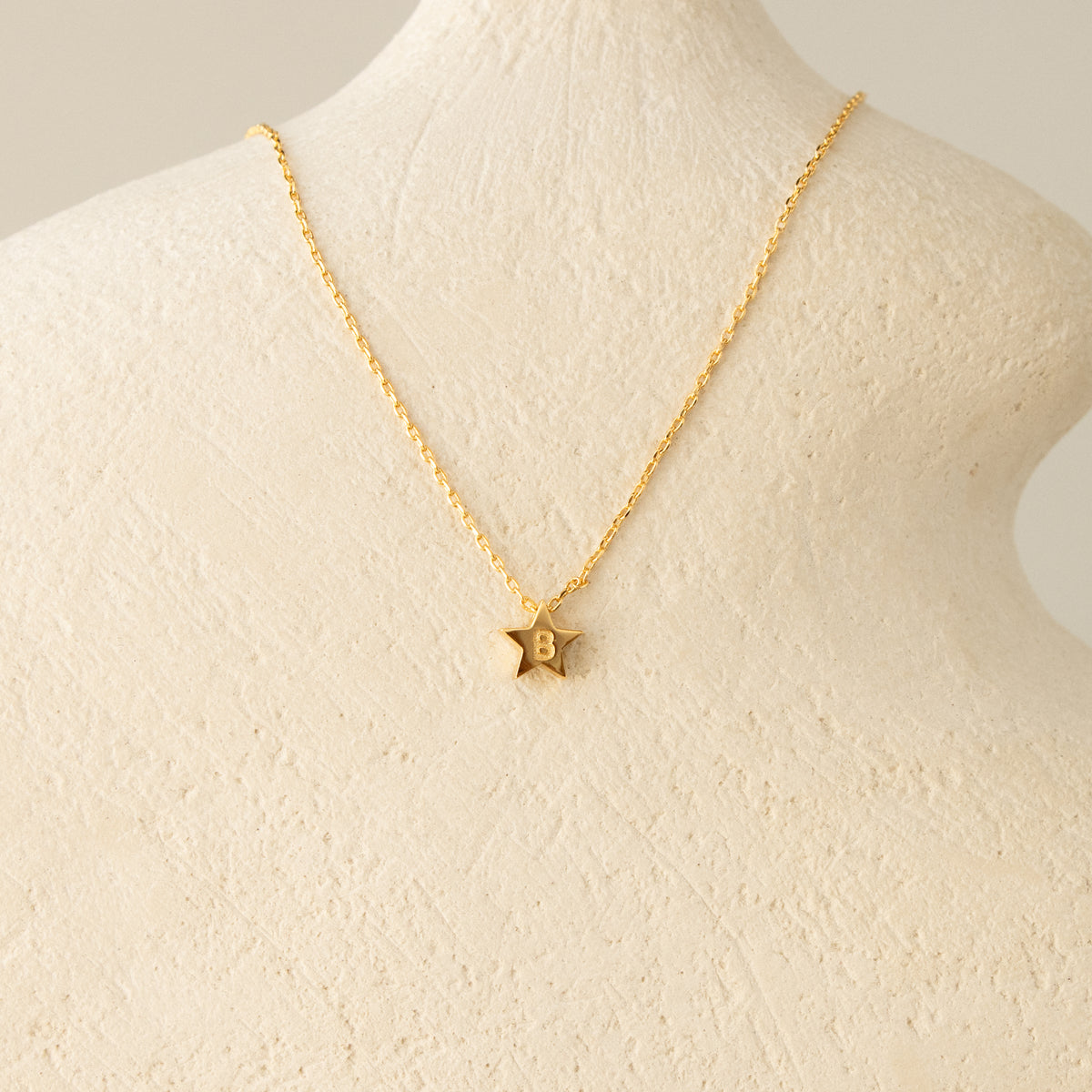 Dainty ‘B’ Star Necklace
