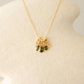 Mixed Green Stone Charm Necklace