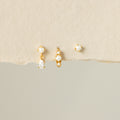 Petite Diamond Pearl Earring Set