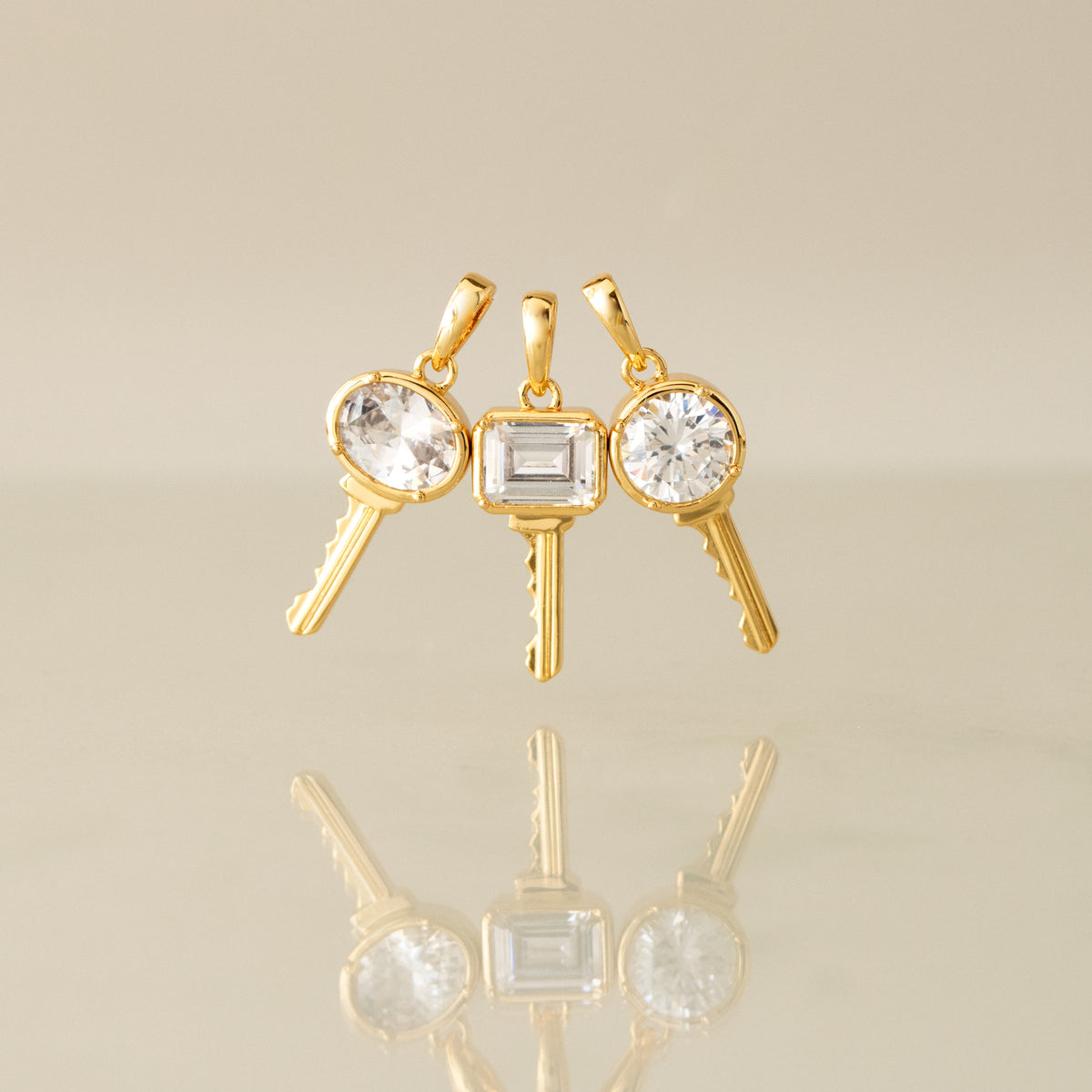 Diamond Key Charms Set