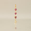 Trio Pink Heart Clasp Charm