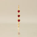 Trio Ruby Heart Clasp Charm
