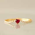 Garnet Heart Diamond Tennis Bracelet