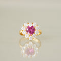 Ruby Heart Halo Ring