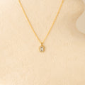 Aquamarine Emerald-Cut Halo Necklace