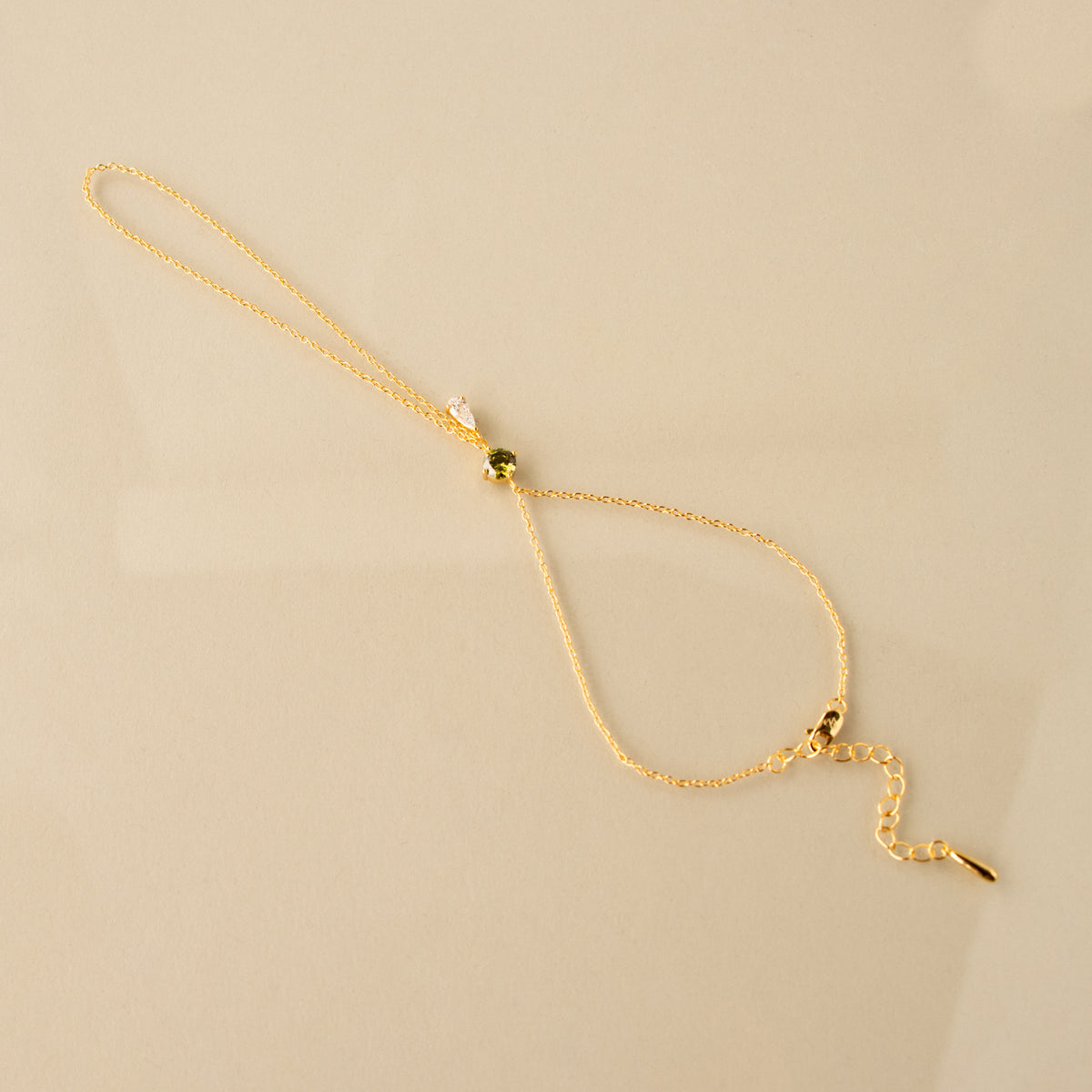 Diamond Peridot Hand Chain