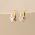 Triple Pave Charm Link Hoops