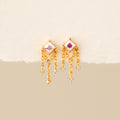 Multicolor Gemstone Chain Studs