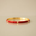 Crimson Bordeaux Enamel Bangle