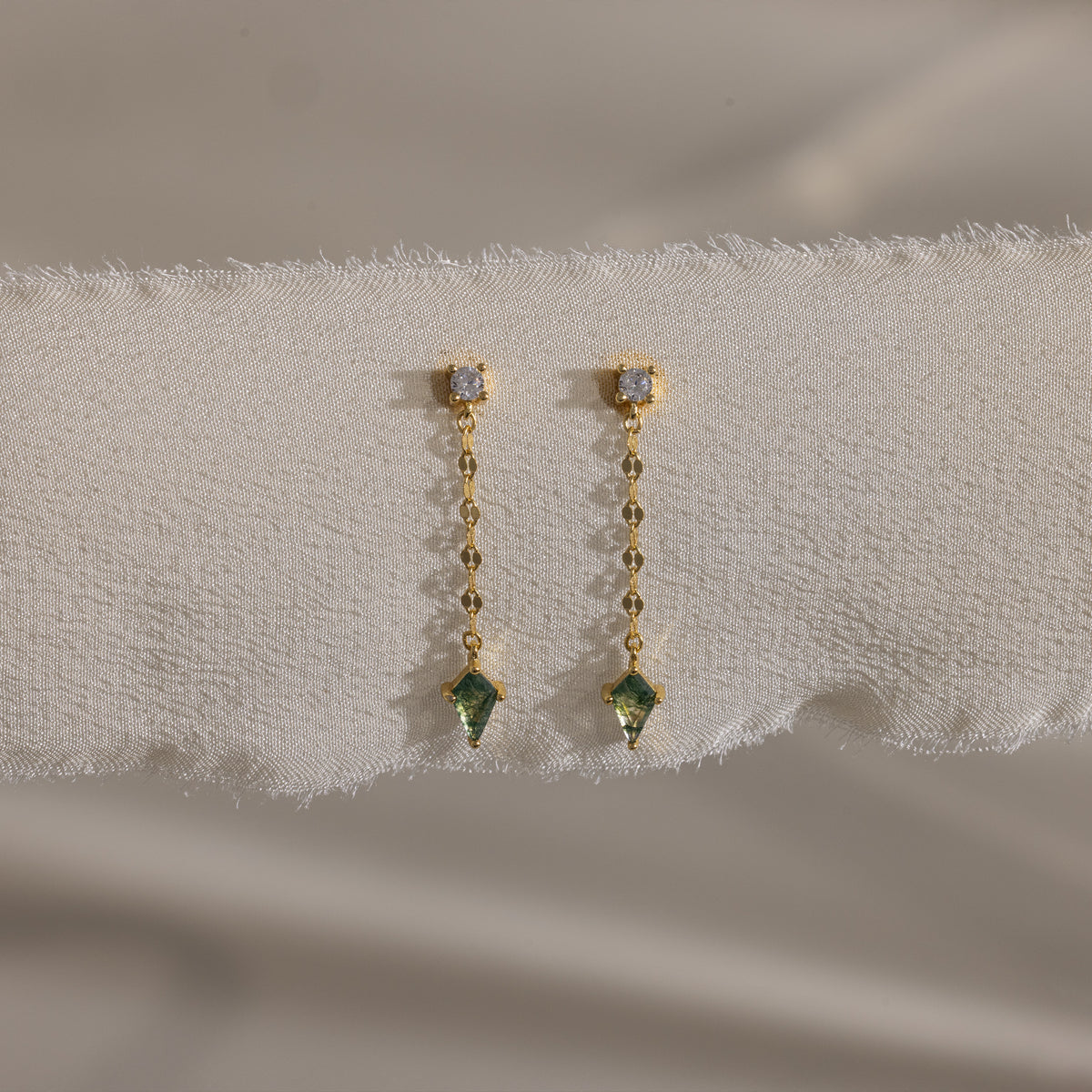 Aerial Agate Jewelry Set in 18K Gold