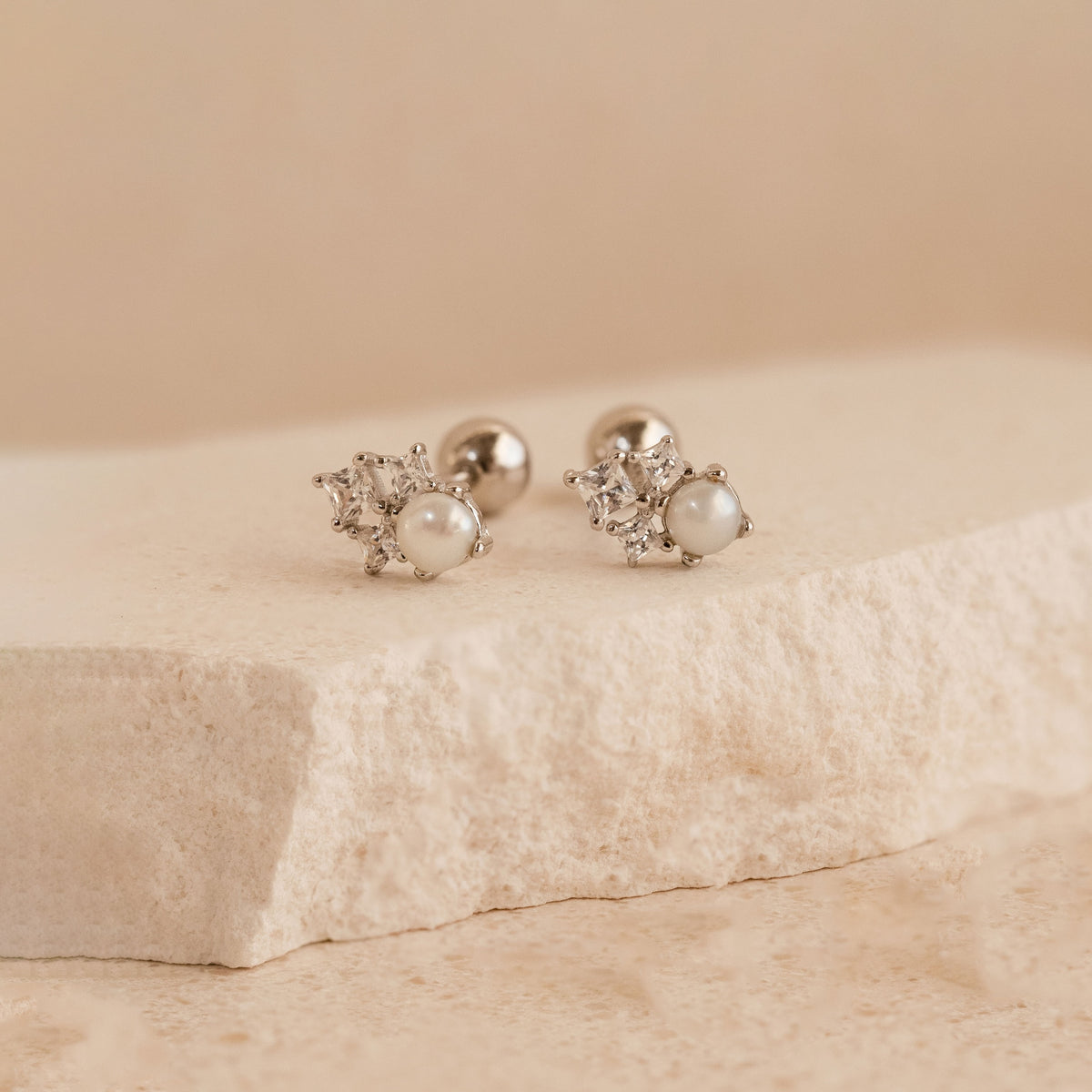 Aretes de perlas angelina