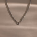 Grey Pearl Charm Necklace in Silver