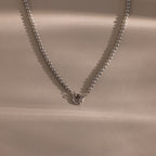 Smoky Pearl Clasp Necklace in White Gold