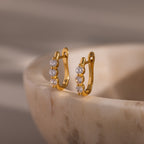 Close up of our Lace Diamond Hoops in 18K Gold