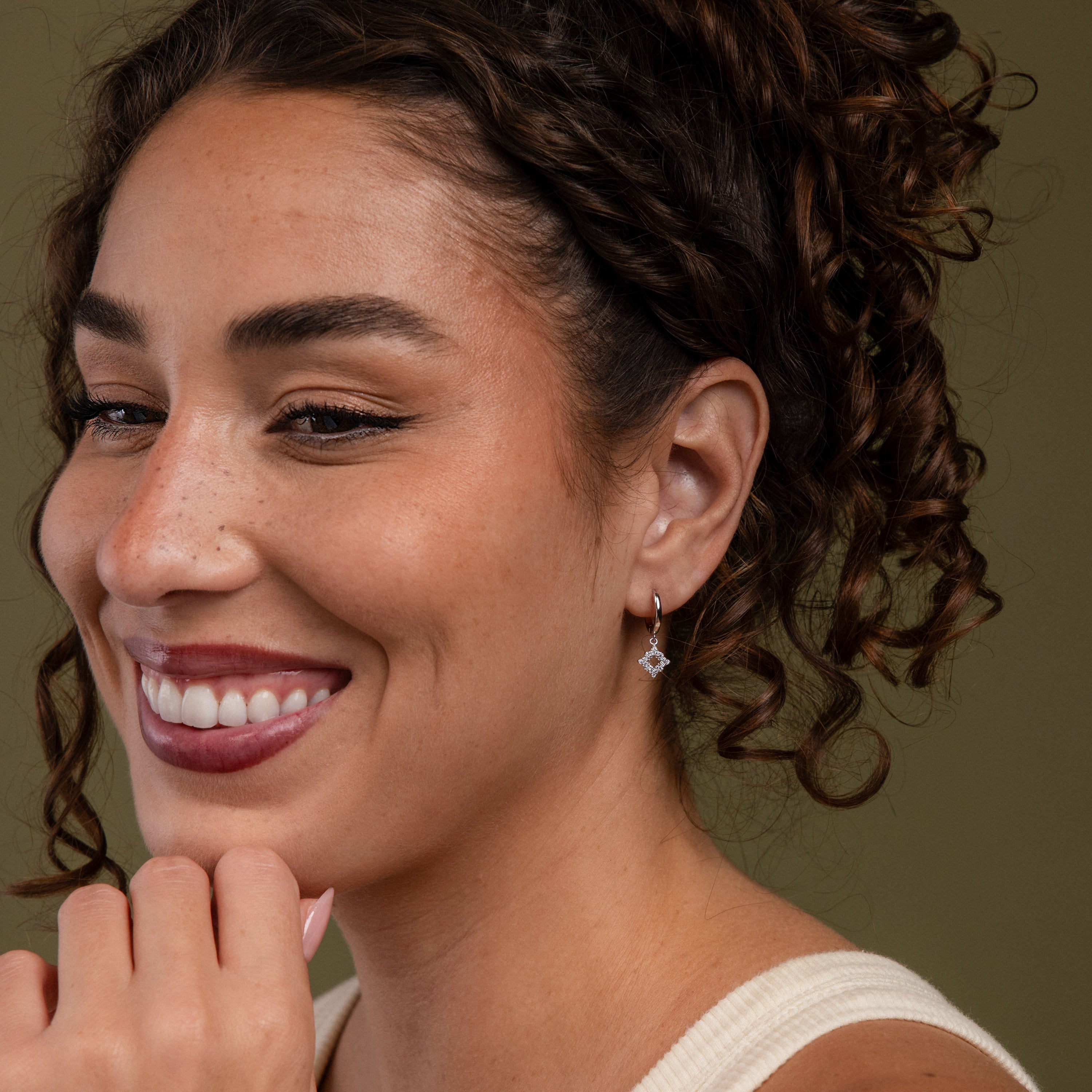 Twilight Star Hoops in Sterling Silver