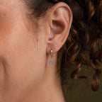 Twilight Star Hoops in Sterling Silver