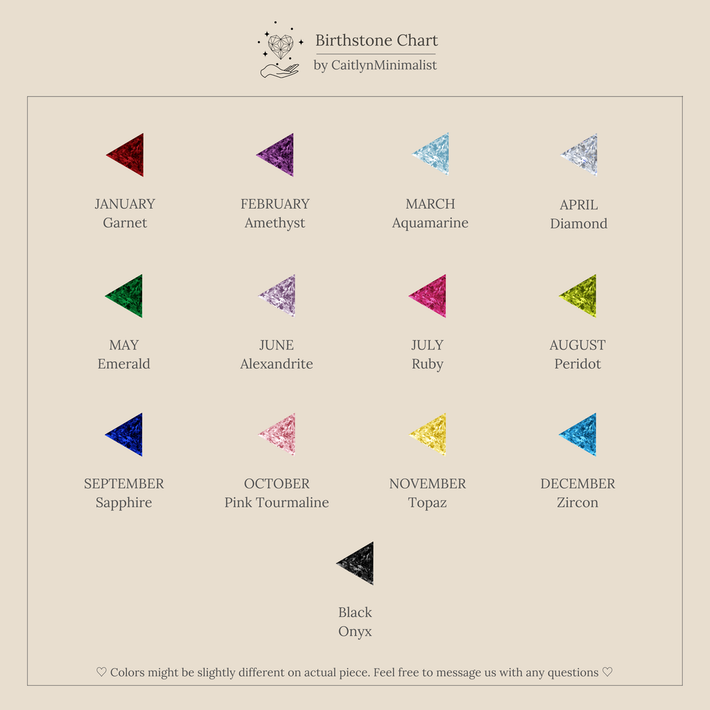 The Toi et Moi Triangle Birthstone Ring features each month's gemstone plus black onyx on a beige background—ideal as inspiration for a personalized birthstone ring or sleek geometric setting.