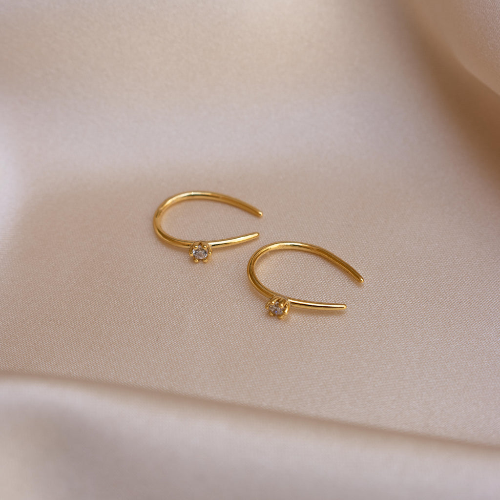 Rylee Diamond Wire Earrings in Silver