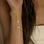 Sideways Initial Necklace in 18K Gold