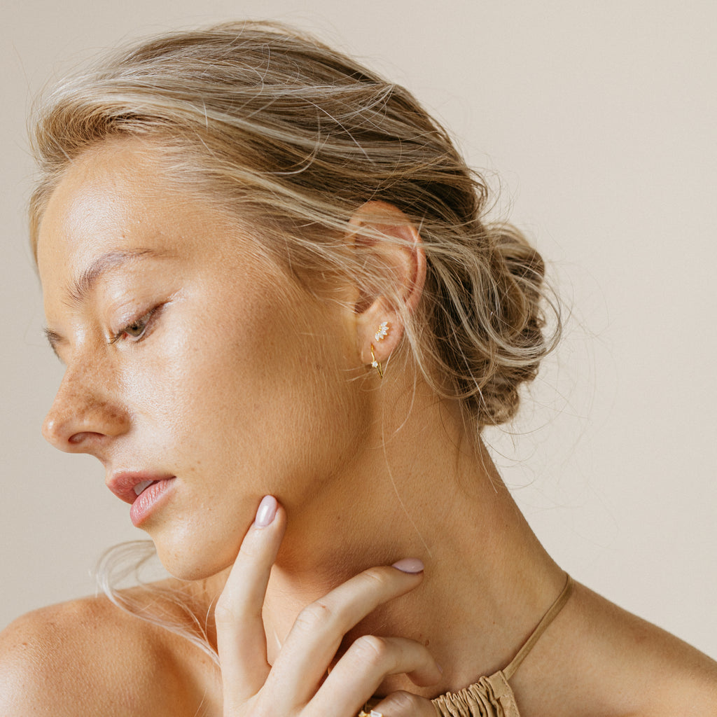 Rylee Diamond Wire Earrings in Silver