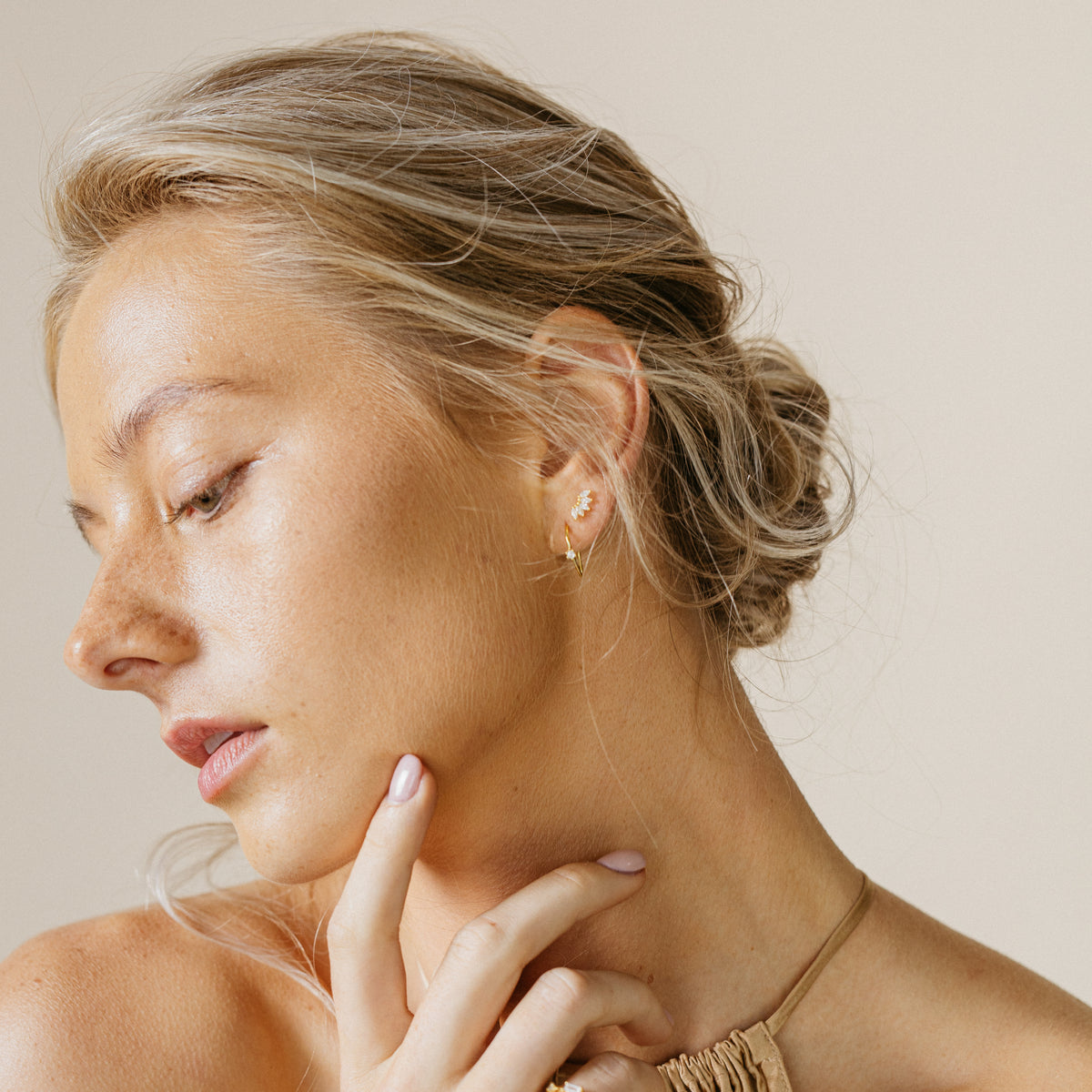 Rylee Diamond Wire Earrings in Silver