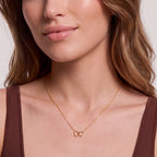 Solid Gold Interlocking Heart Necklace