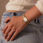 Vintage Hermes Swiss Rallye Oval Two Tone Watch