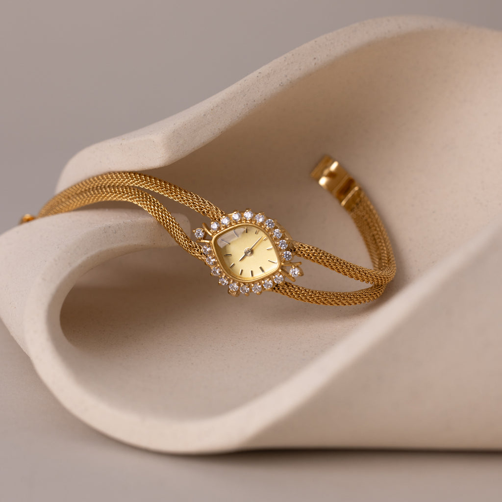 Close up of our Duo Chain Diamond Timepiece watch