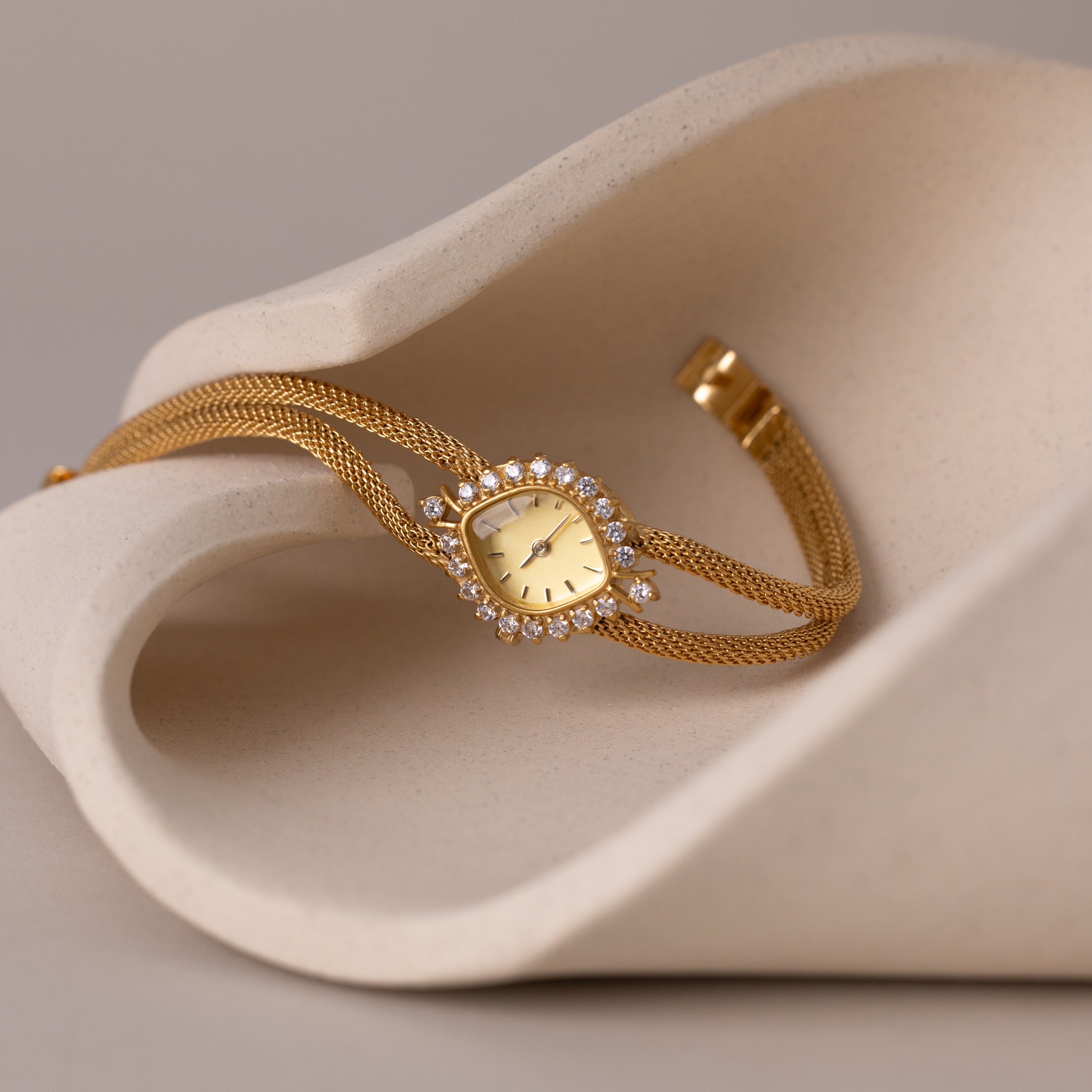 Close up of our Duo Chain Diamond Timepiece watch