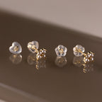 Heart & Flower Earring Backs—delicate gold and pearl accents add charm to your earring essentials, perfect for completing any look.