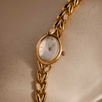 Chevron Diamond Link Timepiece in 18K Gold