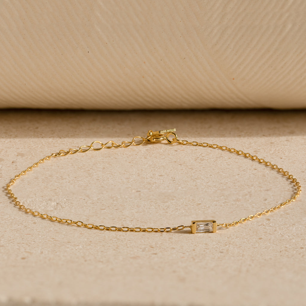 Pulsera con piedras de nacimiento de talla baguette