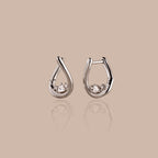 Curved Diamond Teardrop Hoops