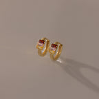 Multiple Baguette Birthstone Huggies