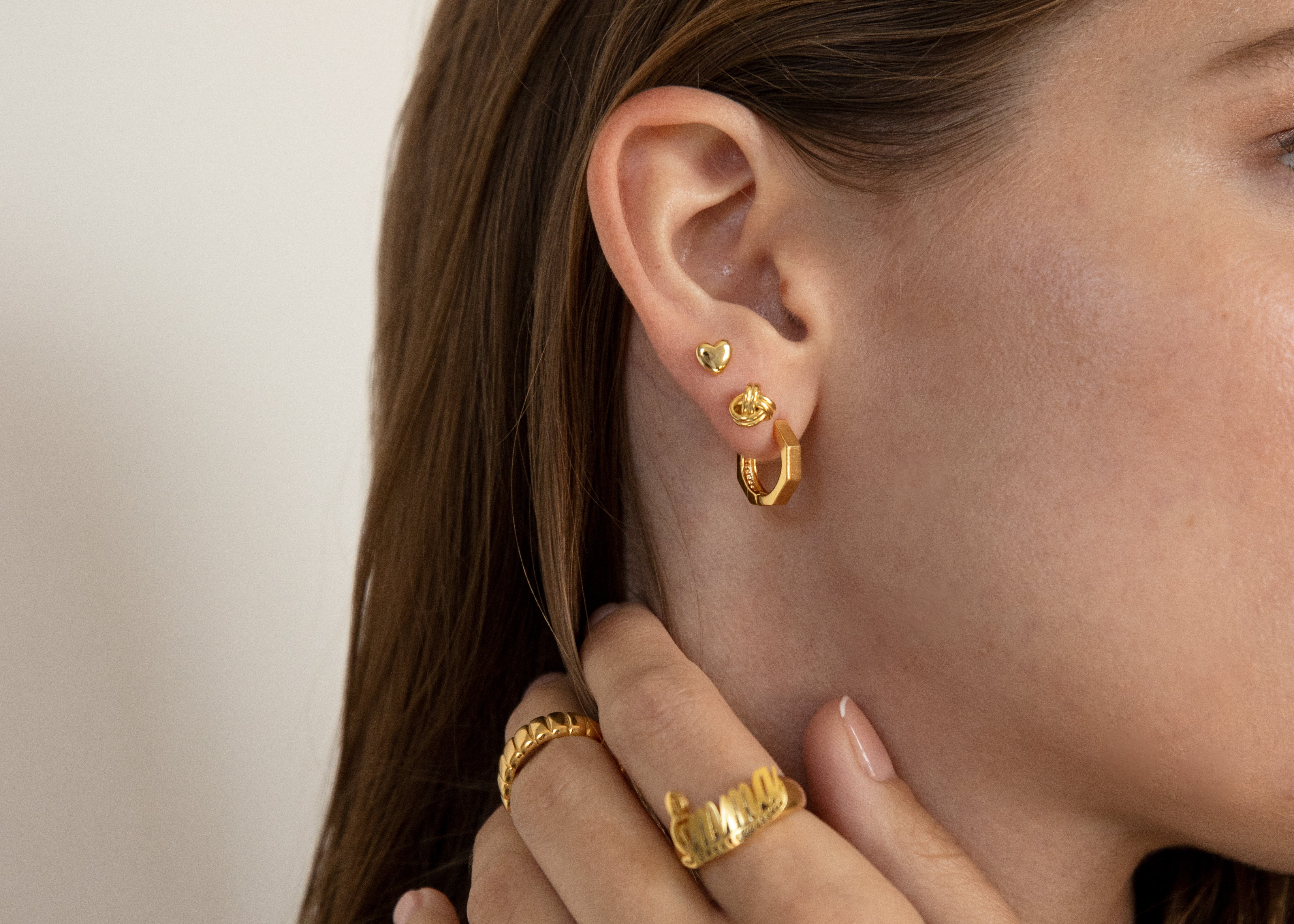 Gold tone temple Earring- Ear Cuff with Jhumka - Aarika - 4124879