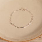 Bracelet avec mini nom et pierre de naissance