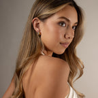 Duo Mixed Metal Pave Huggies