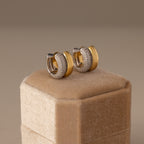 Duo Mixed Metal Pave Huggies