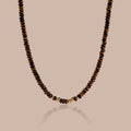 Beaded Tiger's Eye Necklace in 18K Gold