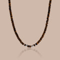 Beaded Tiger's Eye Necklace in Silver