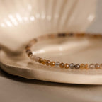 Sunstone Beaded Charm Anklet in 18K Gold