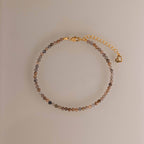 Sunstone Beaded Charm Anklet