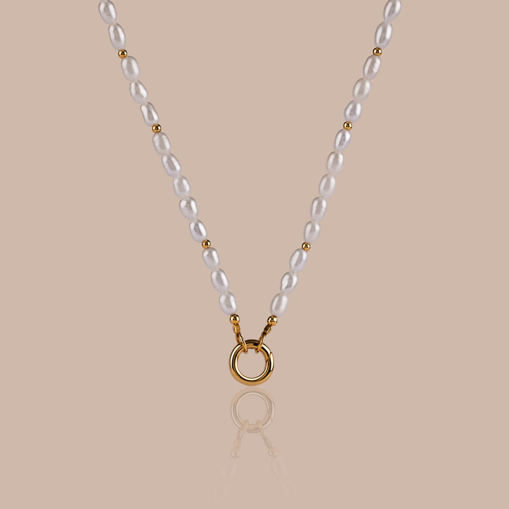 Pearl Beaded Charm Necklace