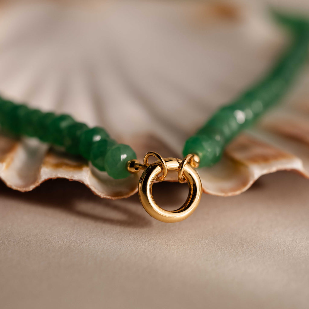 Evergreen Beaded Charm Necklace in 18K Gold