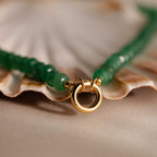Evergreen Beaded Charm Necklace in 18K Gold