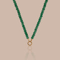 Evergreen Beaded Charm Necklace in 18K Gold