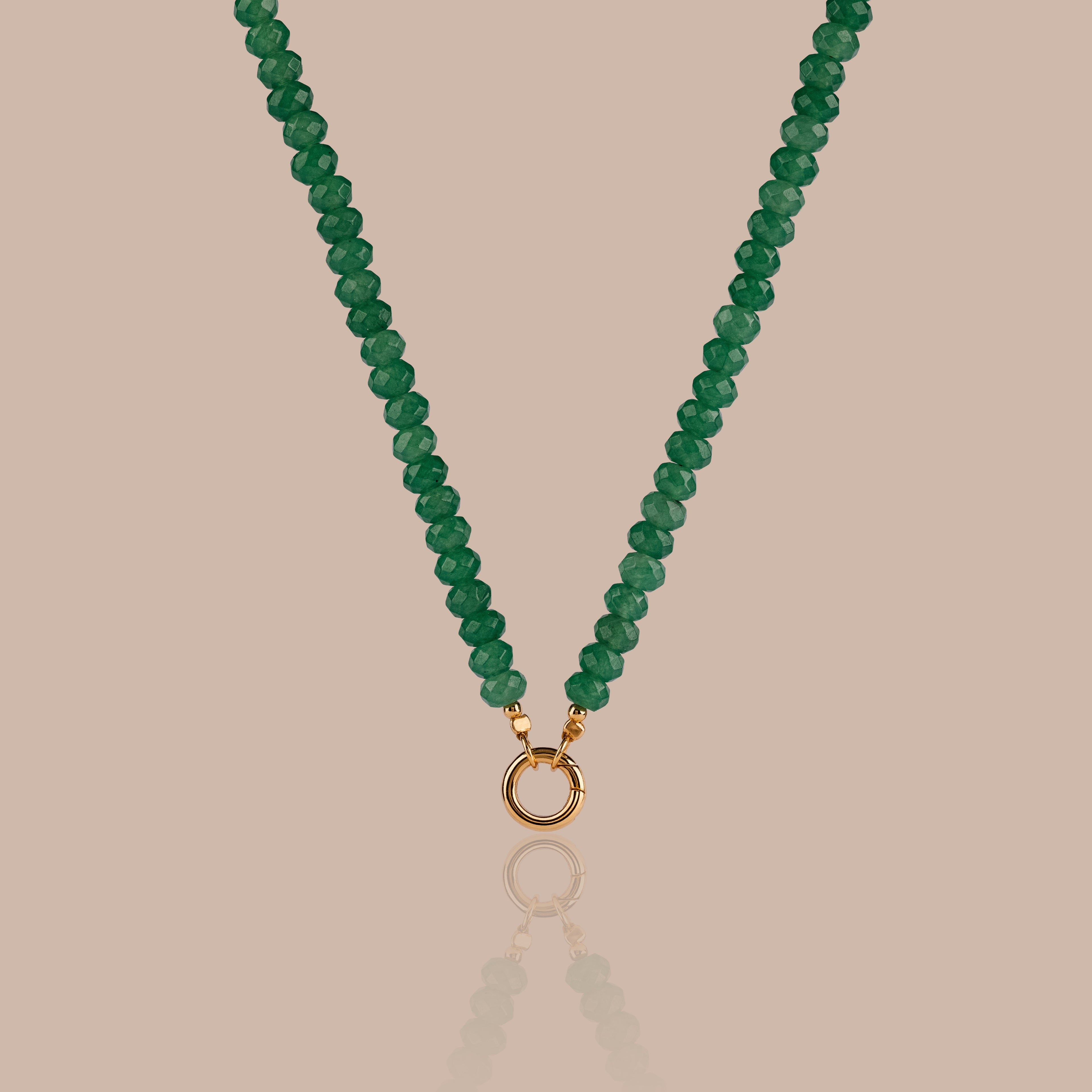 Evergreen Beaded Charm Necklace in 18K Gold