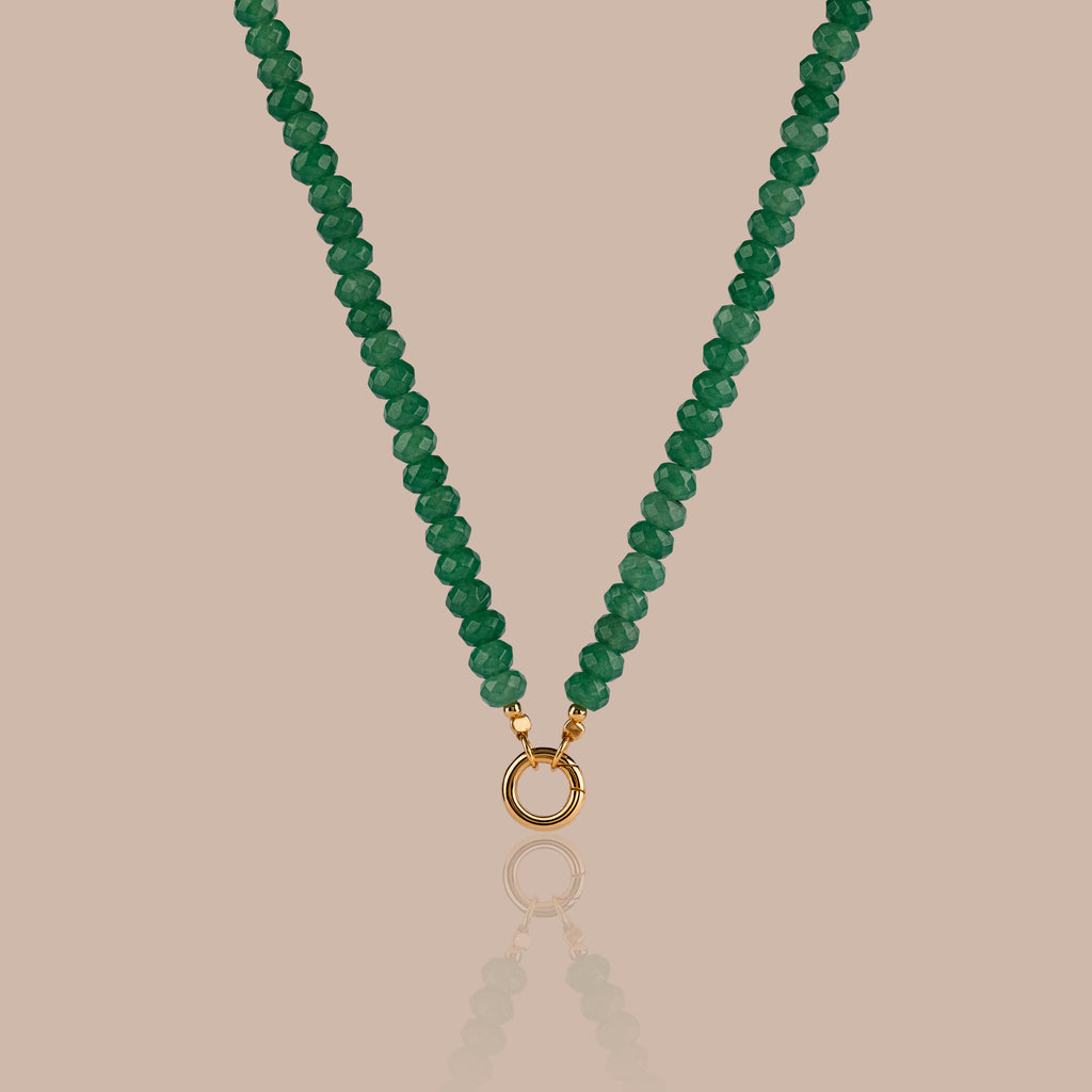 Evergreen Beaded Charm Necklace