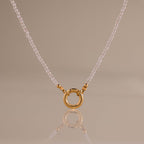 Quartz Beaded Charm Necklace in 18K Gold
