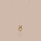 Crystal Beaded Charm Necklace in 18K Gold